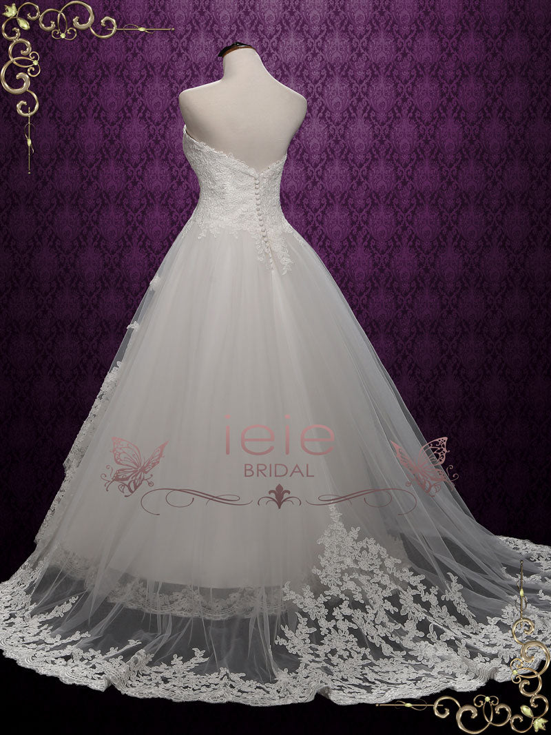 Strapless Ball Gown Lace Wedding Dress | Katrina