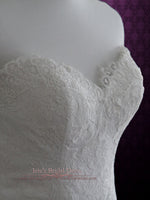 Strapless Lace Mermaid Wedding Dress with Organza Ruffle Skirt | Lindsay
