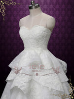 Strapless Lace Wedding Dress with Ruffle Layered Skirt MICKENZIE
