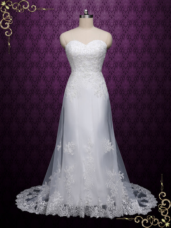 Strapless Slim A-line Lace Wedding Dress LYN