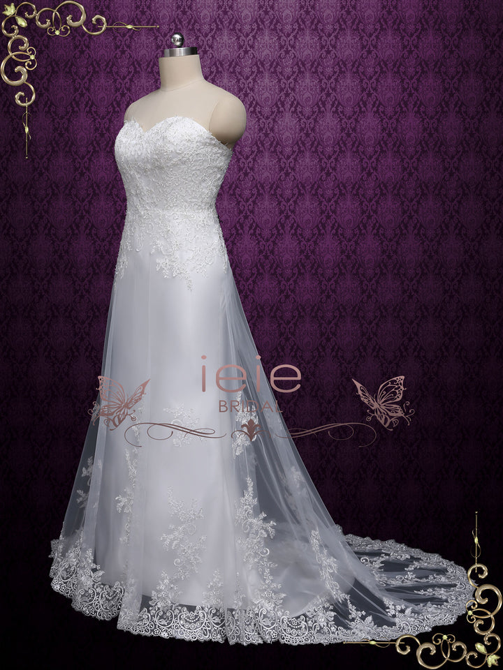 Strapless Slim A-line Lace Wedding Dress LYN