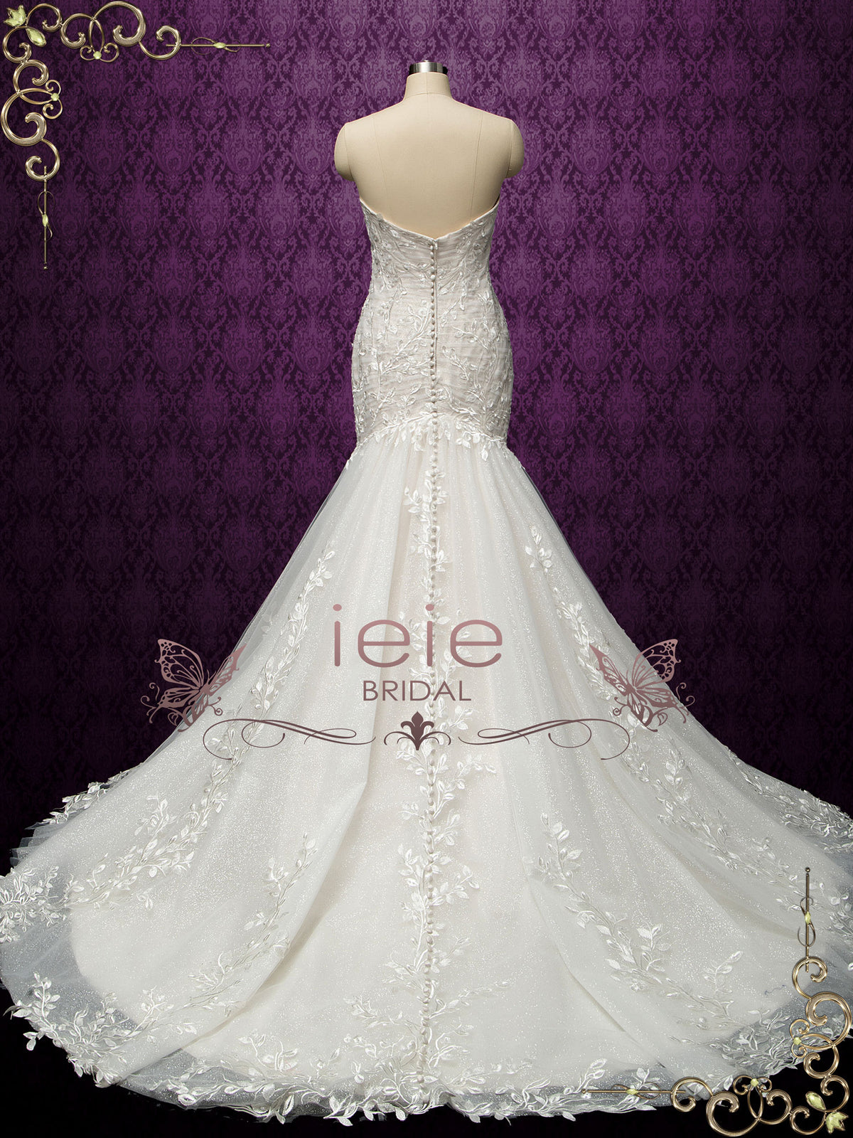Strapless Lace Fit and Flare Wedding Dress LEIGH