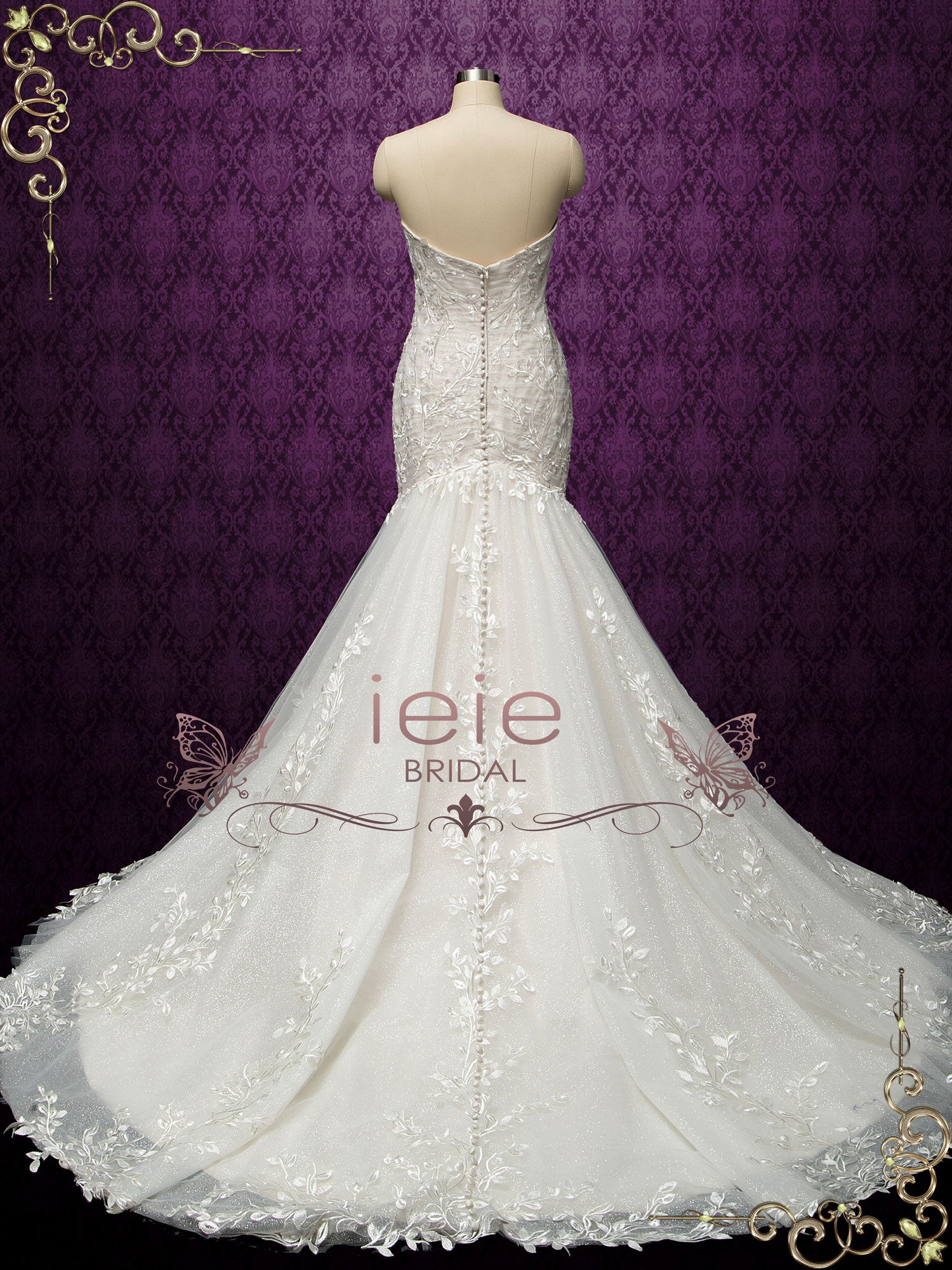 Strapless Lace Fit and Flare Wedding Dress LEIGH