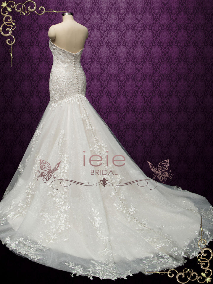 Strapless Lace Fit and Flare Wedding Dress LEIGH