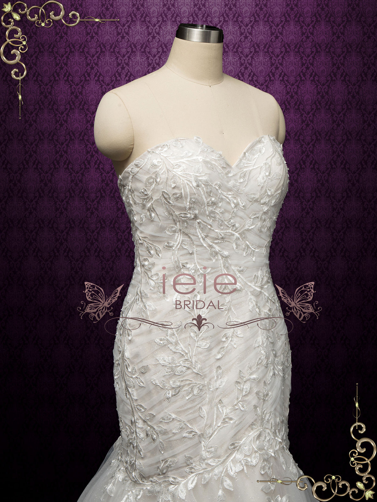Strapless Lace Fit and Flare Wedding Dress LEIGH