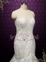 Strapless Lace Fit and Flare Wedding Dress LEIGH