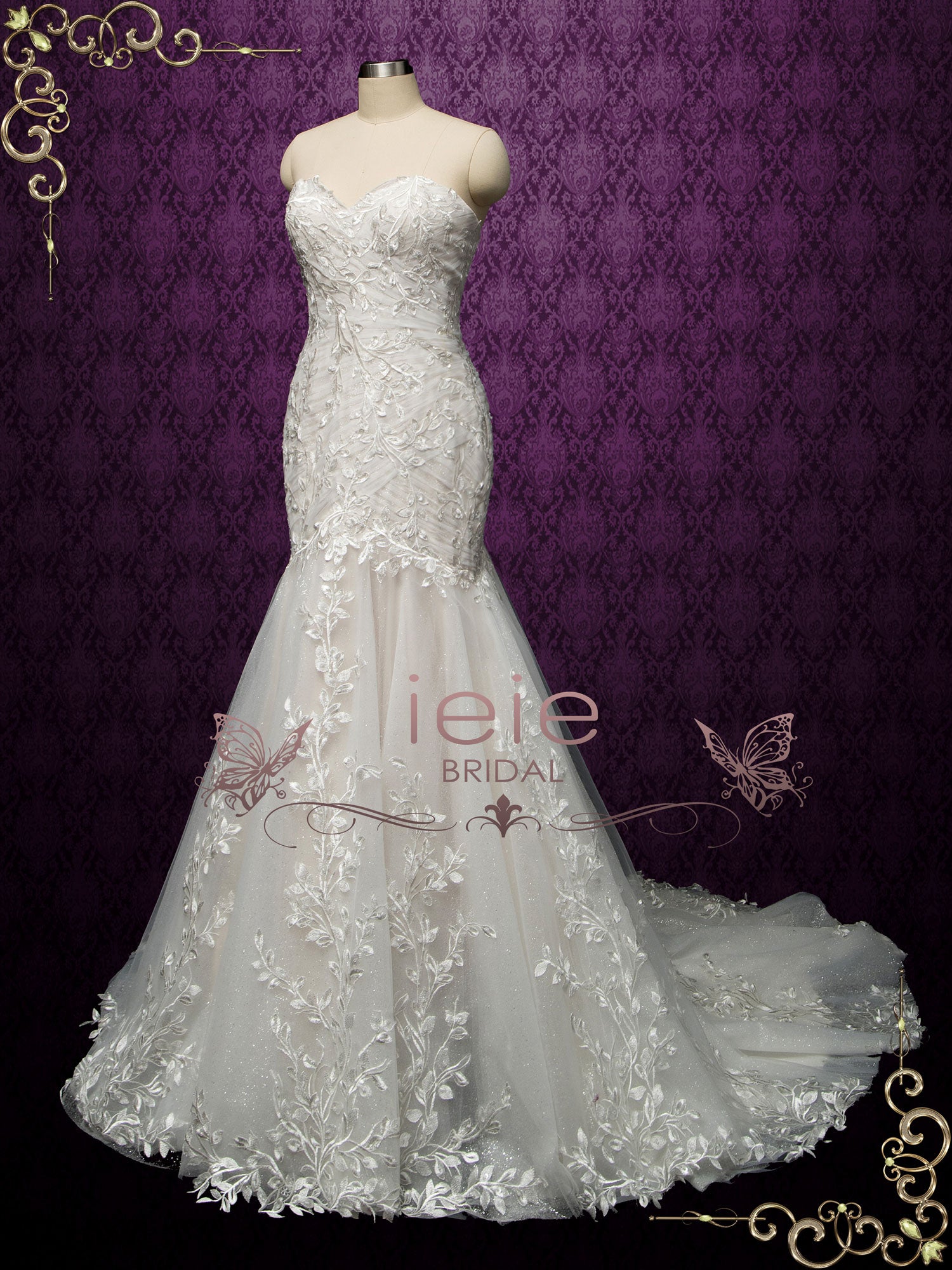 Strapless Lace Fit and Flare Wedding Dress LEIGH