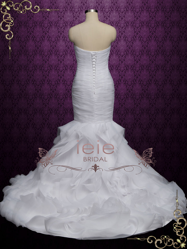 Strapless Mermaid Wedding Dress with Ruffles | LARA