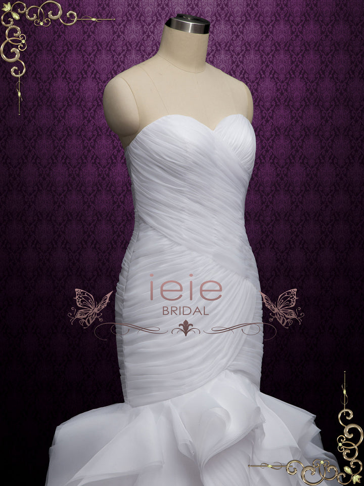 Strapless Mermaid Wedding Dress with Ruffles | LARA