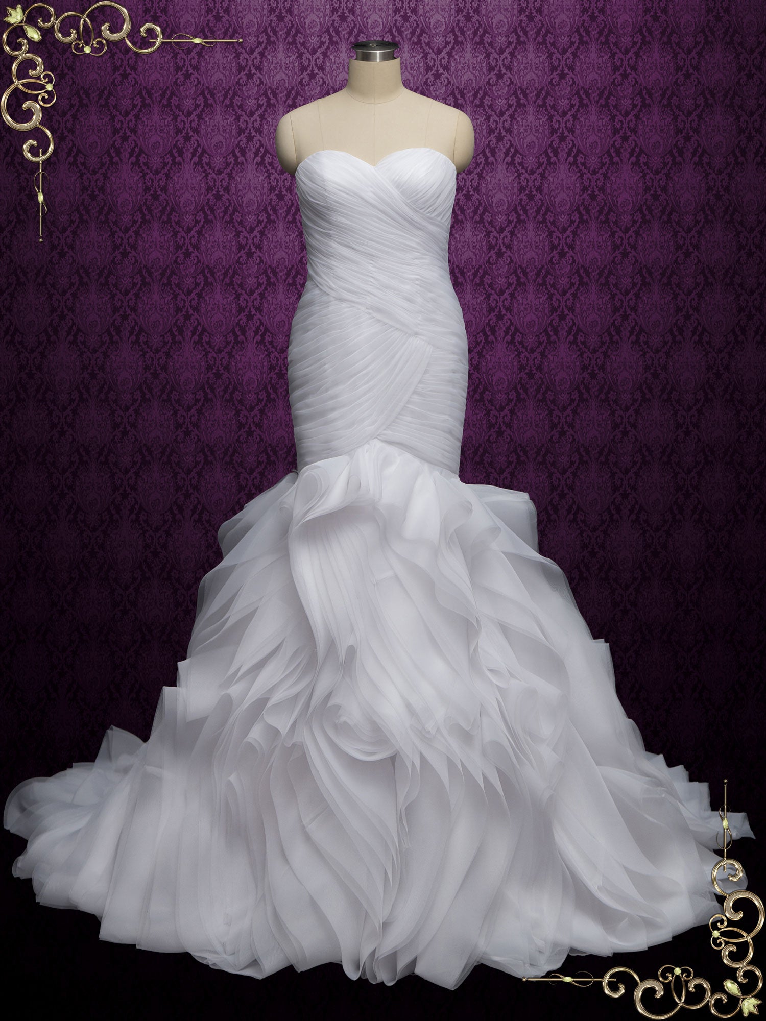 Strapless Mermaid Wedding Dress with Ruffles | LARA
