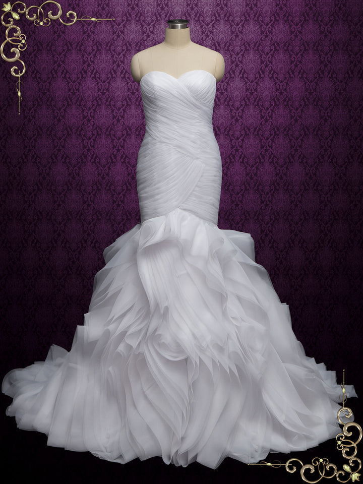 Strapless Mermaid Wedding Dress with Ruffles | LARA