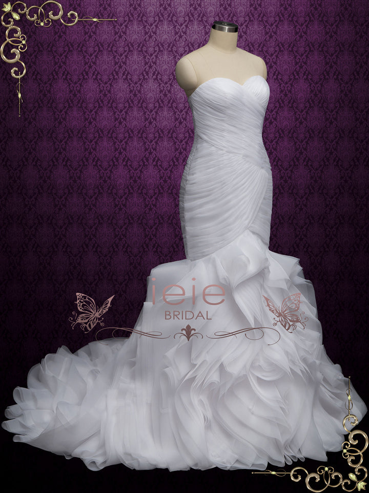 Strapless Mermaid Wedding Dress with Ruffles | LARA