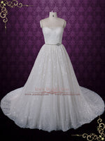 Strapless Princess Style Lace Ball Gown Wedding Dress | Claret