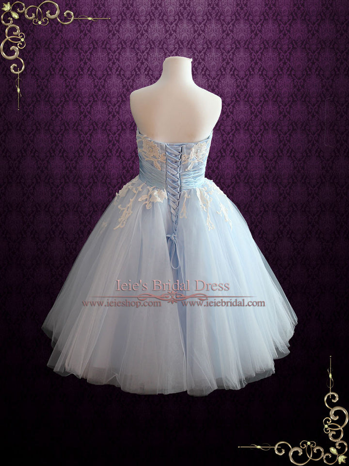 Ice Blue Retro Tea Length Ballerina Style Formal Dress KELSEY Ice Blue Retro Tea Length Ballerina Style Formal Dress KELSEY