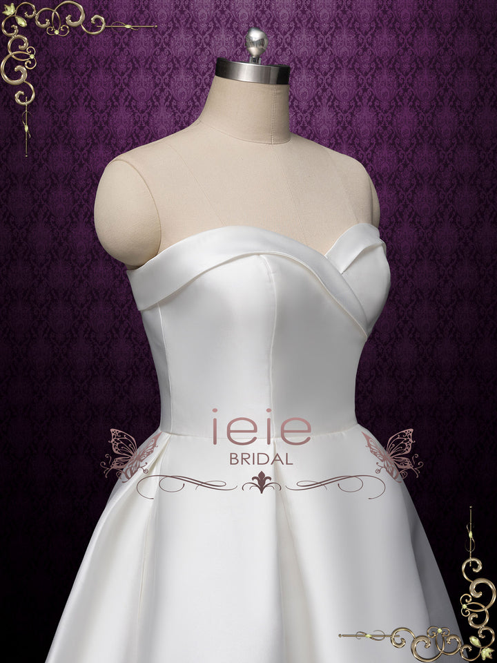 Strapless Satin Wedding Dress with Side Slit DAYNA