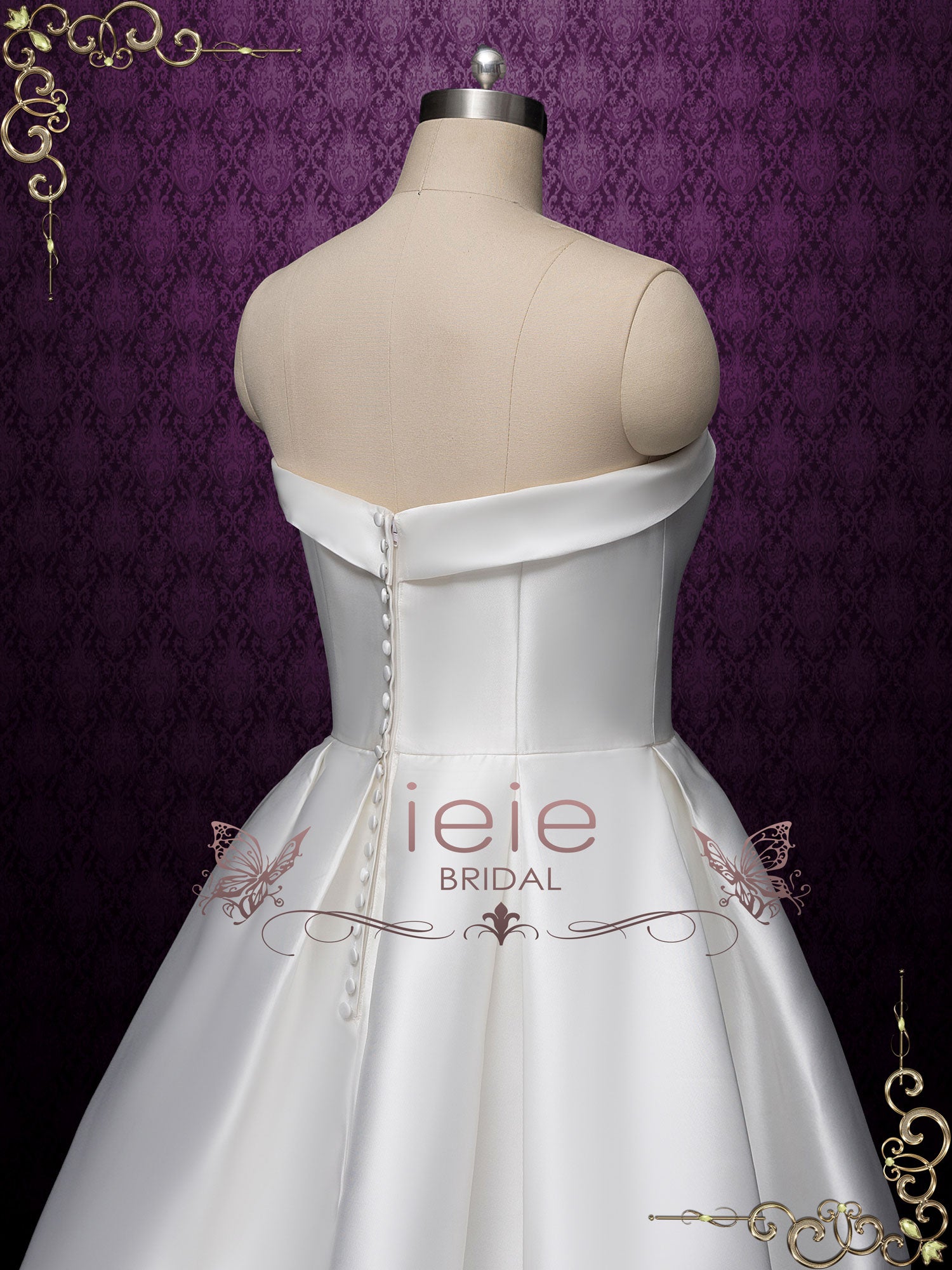 Strapless Satin Wedding Dress with Side Slit DAYNA