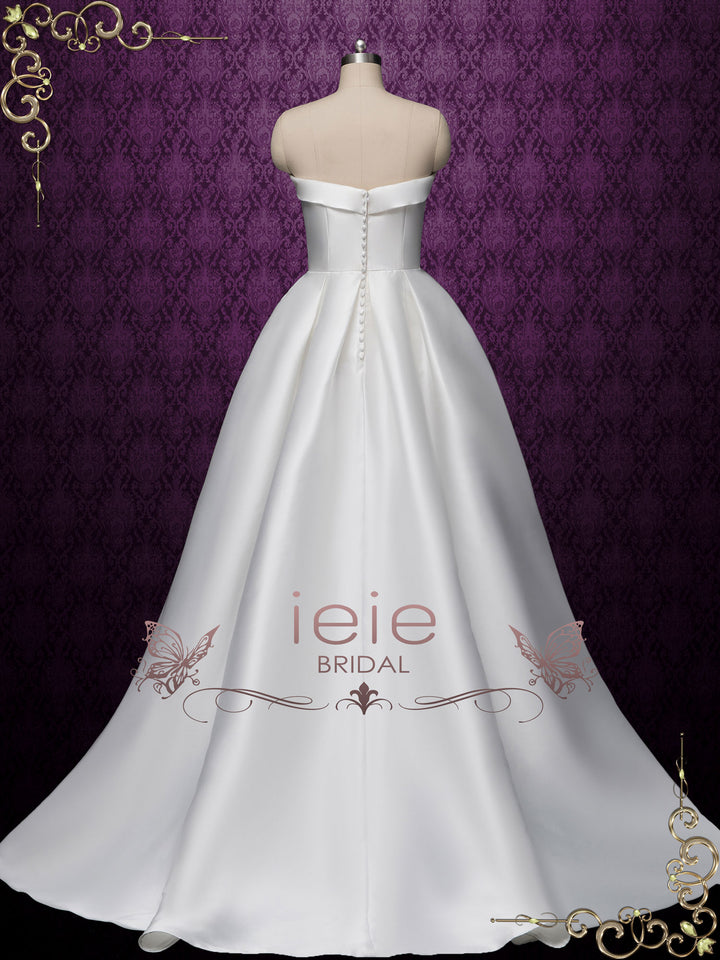 Strapless Satin Wedding Dress with Side Slit DAYNA