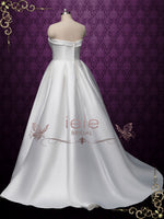 Strapless Satin Wedding Dress with Side Slit DAYNA