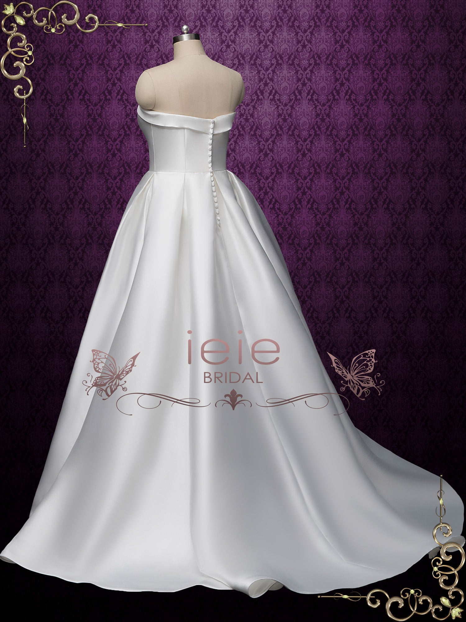 Strapless Satin Wedding Dress with Side Slit DAYNA
