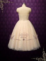 Strapless Short Stars Themed Blush Wedding Dress LYRA