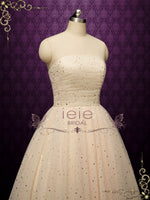 Strapless Short Stars Themed Blush Wedding Dress LYRA