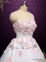Retro Vintage Style Tea Length Strapless Wedding Dress LYDIA