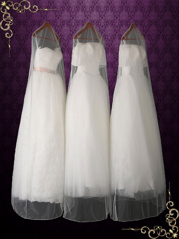 Extra Long Clear Tulle Wedding Dress Covers