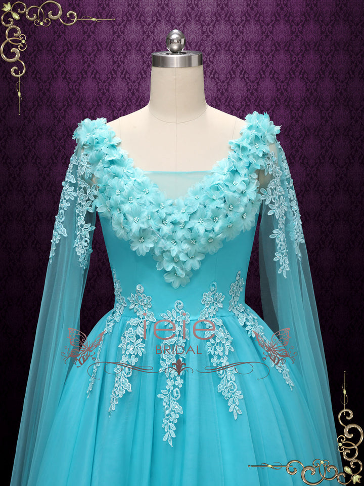 Turquoise Ball Gown Wedding Dress | Bracie