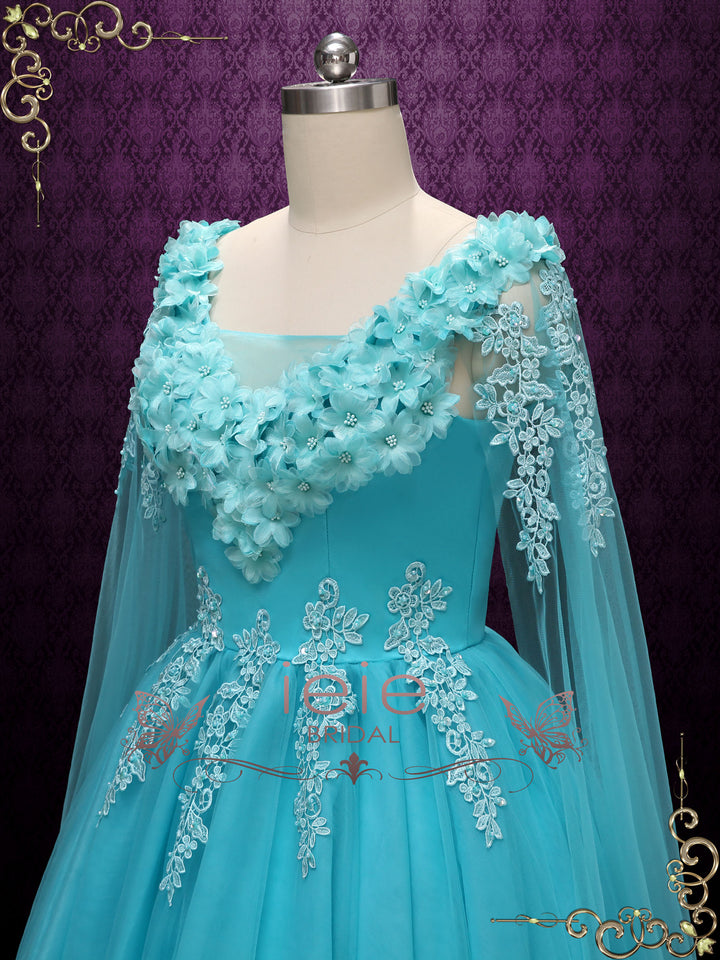 Turquoise Ball Gown Wedding Dress | Bracie