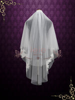 Two Layer Short Fingertip Lace Wedding Veil VG2010