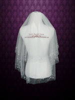 Short Bridal Veil with Beading Accents Veil VG1022