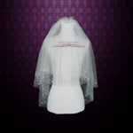 Short Bridal Veil with Beading Accents Veil VG1022