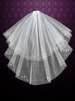 Short Bridal Veil with Beading Accents Veil VG1022