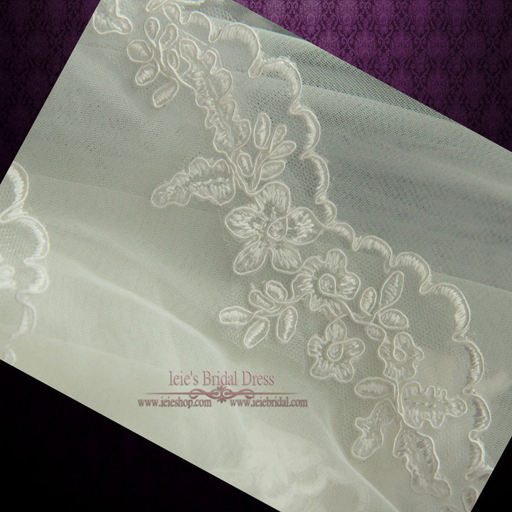 Short Lace Bridal Veil with Blusher VG1026