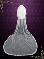 Two Tier Cathedral Length Eye Lash Lace Edge Veil VG1028
