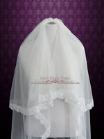 Two Tier Cathedral Length Eye Lash Lace Edge Veil VG1028