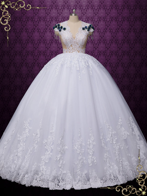 Unique Lace Ball Gown Wedding Dress LEEA