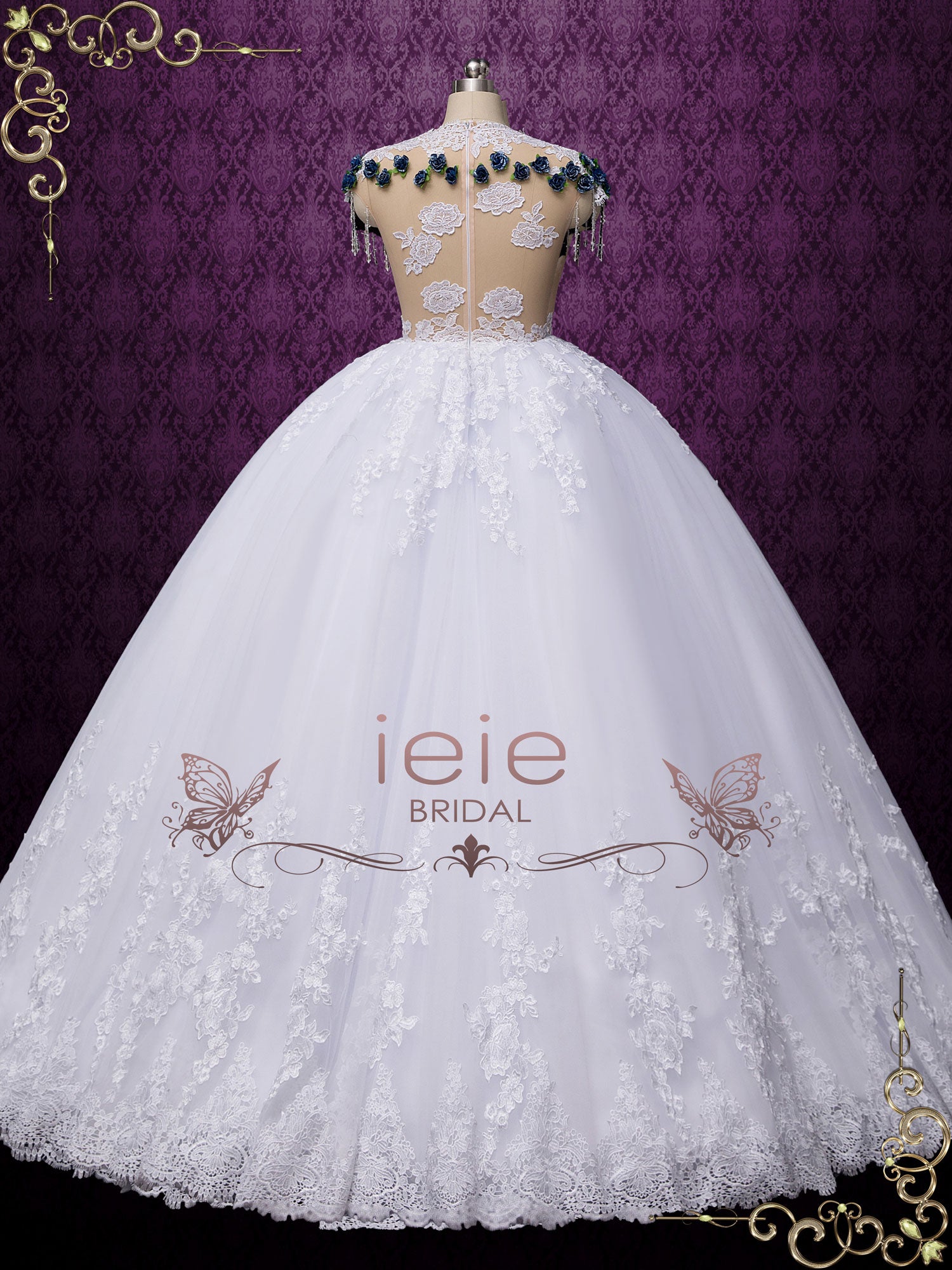 Unique Lace Ball Gown Wedding Dress LEEA