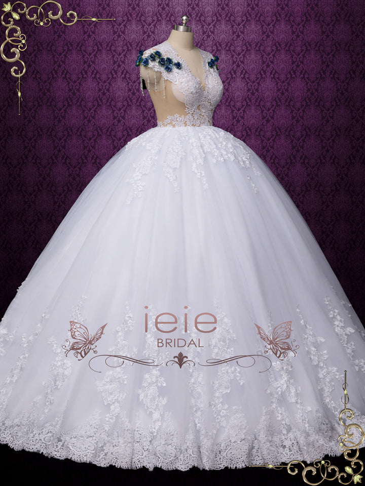 Unique Lace Ball Gown Wedding Dress LEEA