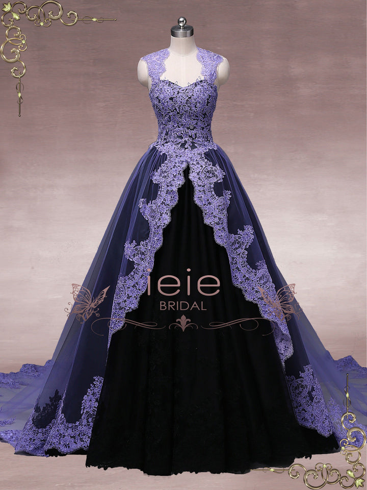 Ready to Wear Unique Purple Black Ball Gown Wedding Dress OCTOBER