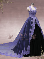 Ready to Wear Unique Purple Black Ball Gown Wedding Dress OCTOBER