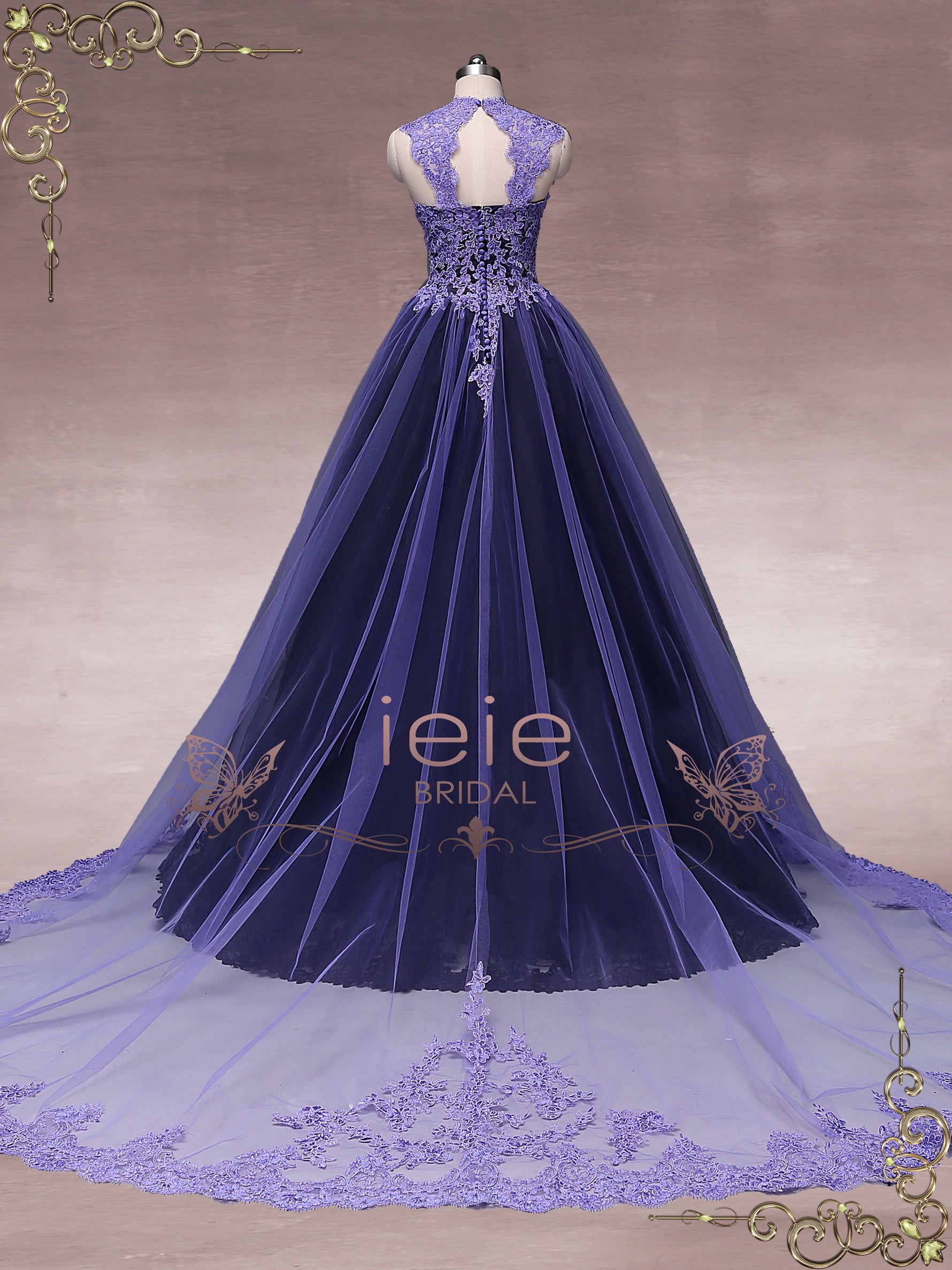 Unique Purple Black Ball Gown Wedding Dress OCTOBER Size 6 / Purple/Black Unique Purple Black Ball Gown Wedding Dress OCTOBER Size 6 / Purple/Black