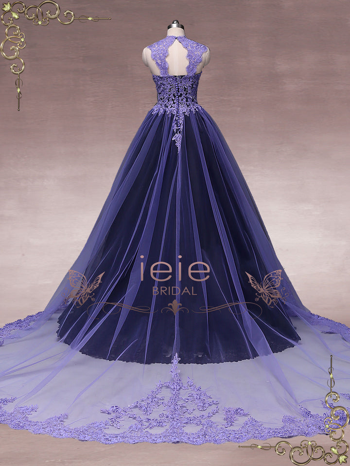 Unique Purple Black Ball Gown Wedding Dress OCTOBER Size 6 / Purple/Black Unique Purple Black Ball Gown Wedding Dress OCTOBER Size 6 / Purple/Black