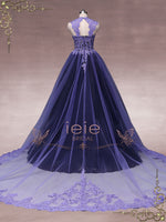 Unique Purple Black Ball Gown Wedding Dress OCTOBER