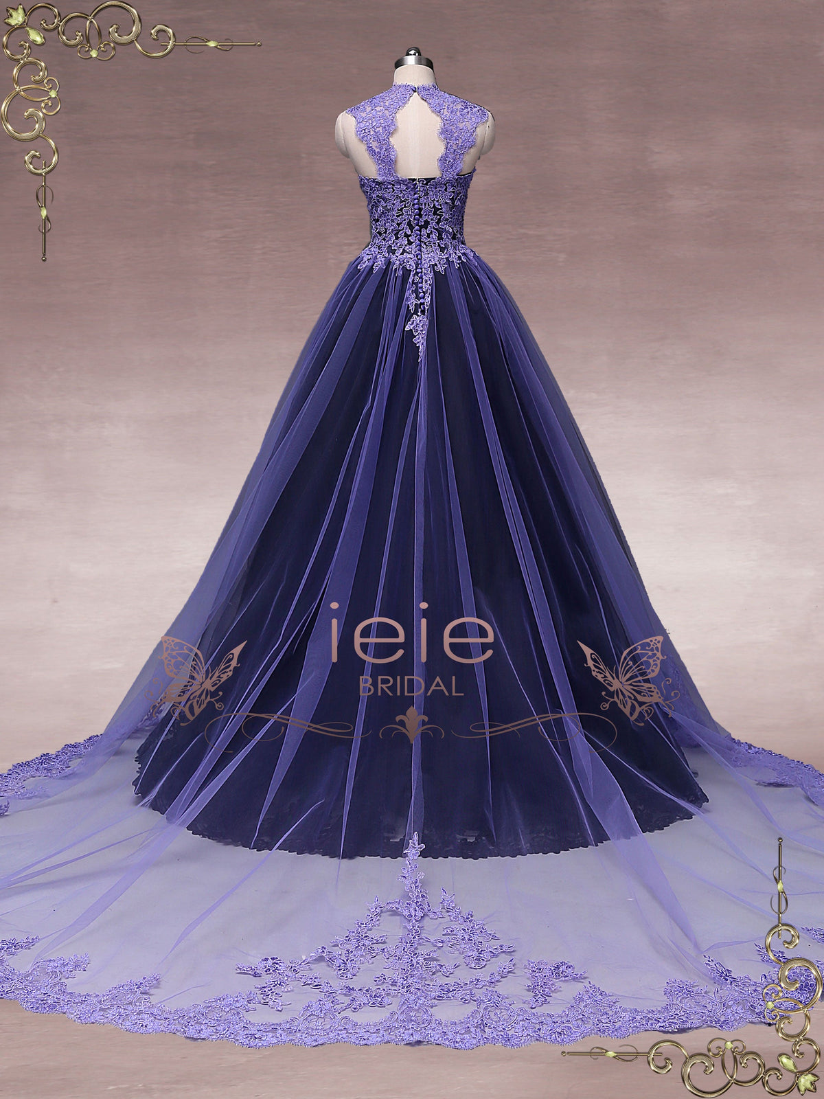 Ready to Wear Unique Purple Black Ball Gown Wedding Dress OCTOBER