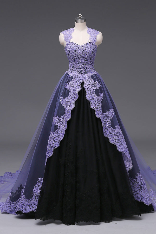 Ready to Wear Unique Purple Black Ball Gown Wedding Dress OCTOBER