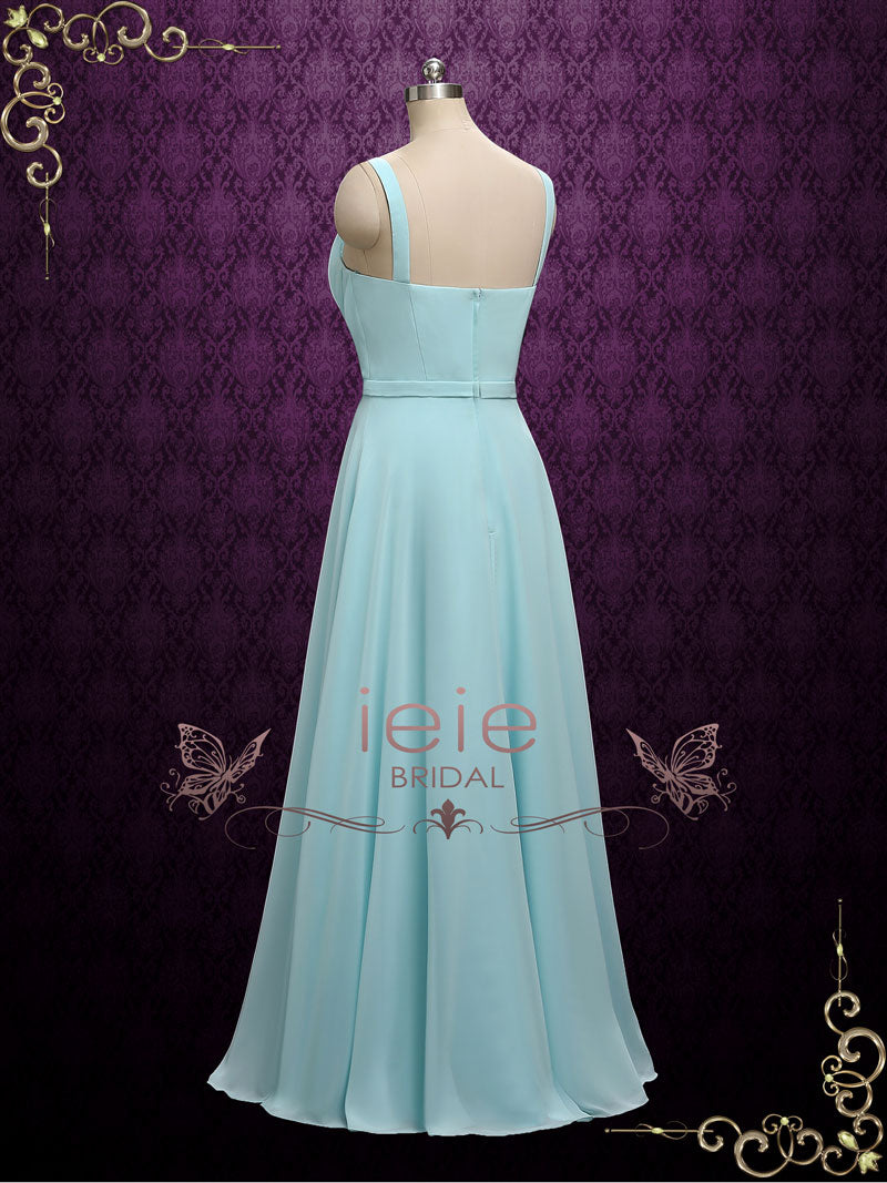 Chiffon V Neck Chiffon Bridesmaid Dress | A8