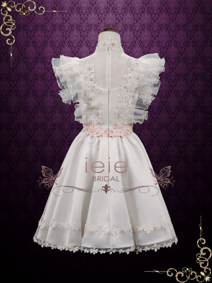 Vintage Victorian Style Short Lace Wedding Dress | Alma