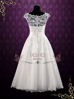 Vintage Inspired Ankle Length Lace Wedding Dress | Clarin