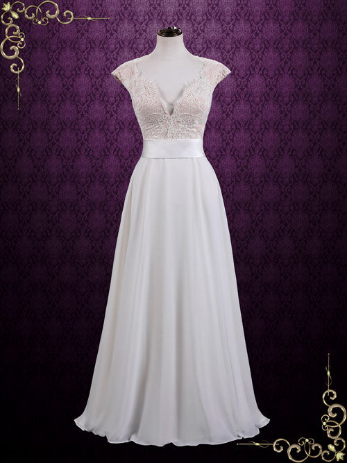 Boho Style Chiffon Wedding Dress with Side Slit LIZZY